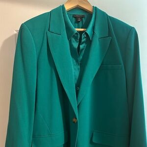 Blazer & Matching Satin Shirt